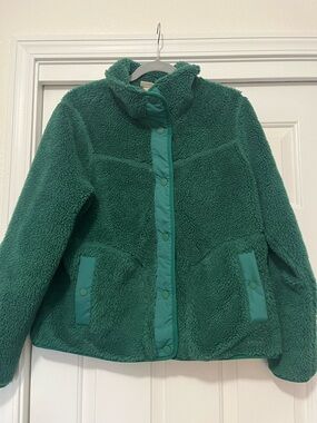 LL Bean Green Sherpa Jacket